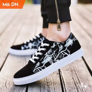 Giày nam sneaker thời trang trẻ trung, 2 màu trắng và đen dễ phối đồ - Giày thể thao nam sneaker hot trend 2022