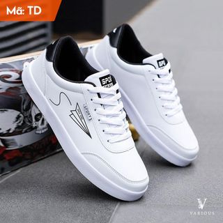 Giày nam sneaker thời trang trẻ trung, 2 màu trắng và đen dễ phối đồ - Giày thể thao nam sneaker hot trend 2022