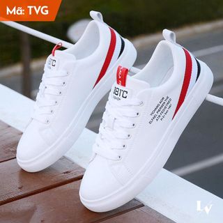 Giày nam sneaker thời trang trẻ trung, 2 màu trắng và đen dễ phối đồ - Giày thể thao nam sneaker hot trend 2022