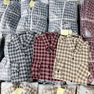 SƠ MI CARO DÀI TAY CÓ TÚI