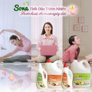Nước lau sàn Thiên Nhiên SONA Hương Quế Can 3,6 Kg | Nước lau sàn Sinh học SONA kết hợp tinh dầu thiên nhiên khử mùi, đuổi muỗi (Quế/Sả chanh)