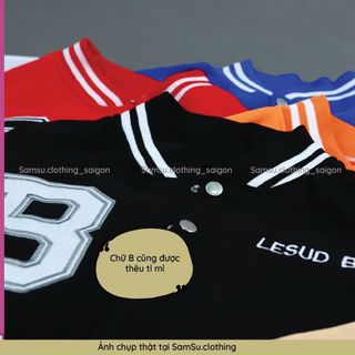 Áo khoác lửng logo thêu B nút bấm