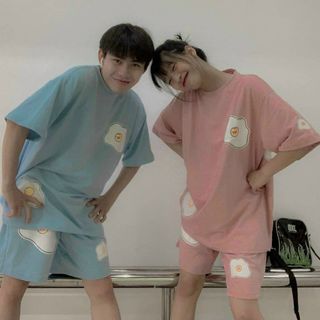 Đồ bộ mặc nhà thun cotton logo in trứng