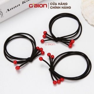 Sỉ 100 dây cột tóc tua rua, quả chery 3 chấm dễ thương style hàn quốc, cột tóc sỉ HANAotis