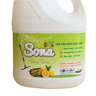 Nước lau sàn Thiên Nhiên SONA hương Chanh Sả Can 3,6 Kg | Nước lau sàn Sinh học SONA kết hợp tinh dầu thiên nhiên khử mùi, đuổi muỗi (Quế/Sả chanh)