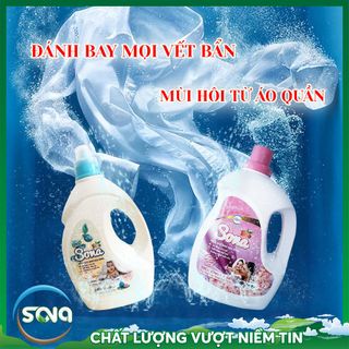 Nước Giặt Thiên Nhiên SONA 4.2 Kg Hương Anh Đào| Sản phẩm chiết xuất từ thiên nhiên | Giúp Áo Quần Mềm mại, bảo vệ sợi vải. Lưu Hương Bền Lâu