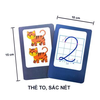 Thẻ Flashcard Bé Học Toán Tập Đếm Và Viết Số Cho Trẻ 4 - 6 Tuổi