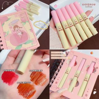 Set son Vongee notebook xanh hồng 3 cây