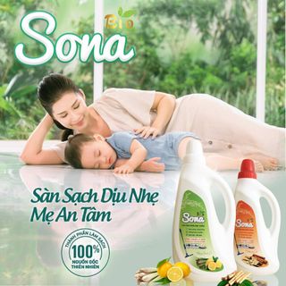 Nước Lau Sàn Thiên Nhiên SoNa 1.25kg Hương Quế | Cho Sàn Nhà Sáng Bóng, Hương Thơm Mát Từ Thiên Nhiên
