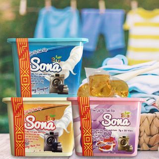 Hộp Viên Giặt Xả Hương Nước Hoa| Viên Giặt Xả Quần Áo SoNa - Sản Phẩm Chiết Xuất Từ Thiên Nhiên Siêu Tiện Lợi |Hộp 30 Viên| Siêu Tiết Kiệm & An Toàn