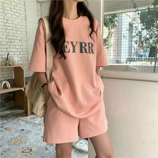 Đồ bộ mặc nhà thun cotton logo in MEYRR đẹp