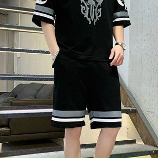 Sét đồ mặc nhà thun lạnh logo in tay lỡ