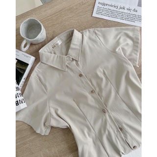 ĐẦM DÁNG A CÀI KHUY TRƯỚC THIẾT KẾ CHUN LƯNG EO