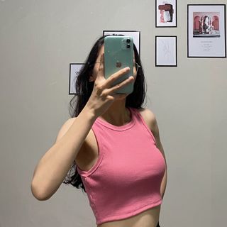 Áo Croptop Vạt Ngang len tăm cao cấp