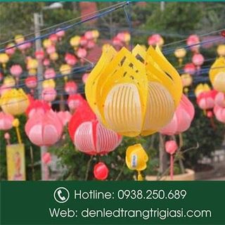 Lồng Đèn Nhựa Thả Trang Trí Kiểu Hoa sen 40cm - Trang Trí Ngoài Trời