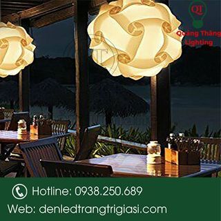 Lồng Đèn Nhựa Thả Trang Trí Kiểu Ráp IQ Tròn 30cm - Trang Trí Ngoài Trời