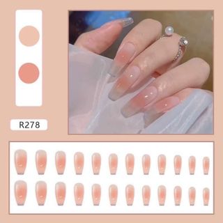 Bộ 24 móng giảbeauty nail ( kèm theo keo dán + dũa móng ) hoạ tiết đơn giản