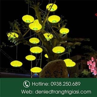 Lồng Đèn Nhựa Thả Trang Trí Kiểu trái Bí - Trang Trí Ngoài Trời