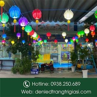 Lồng đèn Trang Trí Kiểu Hoa Sen Bằng Nhựa 30cm - Trang Trí Ngoài Trời
