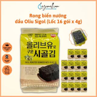 Rong biển Sigol ăn liền tẩm dầu Ô liu - Lốc 16 gói x 4g giá sỉ