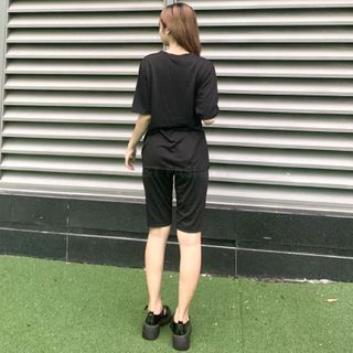Sét bộ nữ ,đồ bộ lững ngố nữ thun coton sufa,áo phom rộng phối quần đen ,thời trang xuân hè BL14-ĐEN