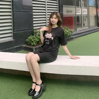 Sét bộ nữ ,đồ bộ lững ngố nữ thun coton sufa,áo phom rộng phối quần đen ,thời trang xuân hè BL14-ĐEN