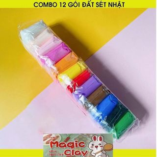 Combo 12 Đất Sét Tự Khô Nhật An Toàn Nặn Hình Cao Cấp Siêu Nhẹ Dành Cho Bé Làm Butter Slime Trang Trí Gương giá sỉ