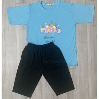 Sét bộ nữ ,đồ bộ lững ngố nữ thun coton sufa,áo phom rộng phối quần đen ,thời trang xuân hè BL14-XANH NGỌC