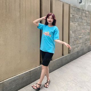Sét bộ nữ ,đồ bộ lững ngố nữ thun coton sufa,áo phom rộng phối quần đen ,thời trang xuân hè BL14-XANH NGỌC