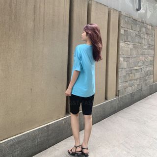 Sét bộ nữ ,đồ bộ lững ngố nữ thun coton sufa,áo phom rộng phối quần đen ,thời trang xuân hè BL14-XANH NGỌC