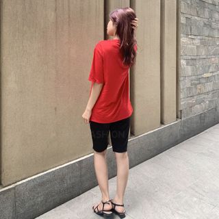 Sét bộ nữ ,đồ bộ lững ngố nữ thun coton sufa,áo phom rộng phối quần đen ,thời trang xuân hè BL14-ĐỎ