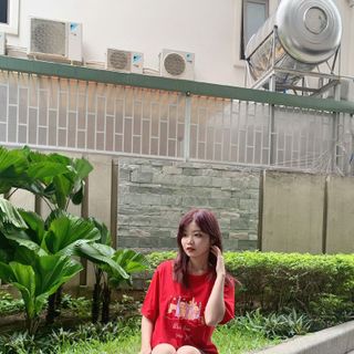 Sét bộ nữ ,đồ bộ lững ngố nữ thun coton sufa,áo phom rộng phối quần đen ,thời trang xuân hè BL14-ĐỎ