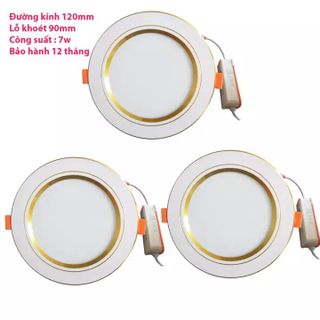 ĐÈN LED ÂM TRẦN 7W VIỀN VÀNG 3 CHẾ ĐỘ HÀNG CAO CẤP BH 1 NĂM