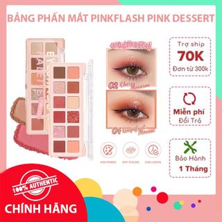 Bảng Phấn Mắt PINKFLASH Pink Dessert Sắc Tố Cao Màu Ánh Kim Tuyến Lâu Trôi Khay Trang Điểm Đa Chức Năng 100g giá sỉ