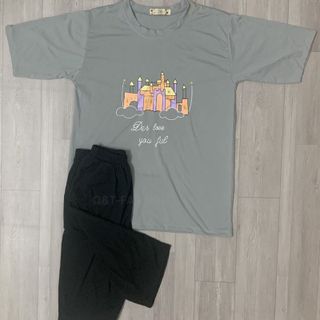Sét bộ nữ ,đồ bộ lững ngố nữ thun coton sufa,áo phom rộng phối quần đen ,thời trang xuân hè BL14-XÁM