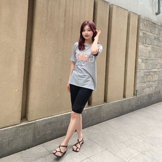 Sét bộ nữ ,đồ bộ lững ngố nữ thun coton sufa,áo phom rộng phối quần đen ,thời trang xuân hè BL14-XÁM