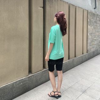 Sét bộ nữ ,đồ bộ lững ngố nữ thun coton sufa,áo phom rộng phối quần đen ,thời trang xuân hè BL14-XANH LÁ