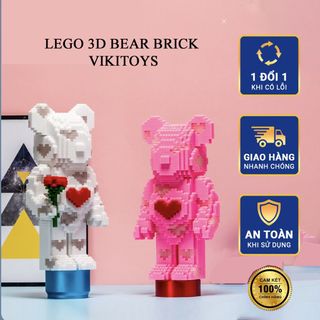 Lego Bearbrick Có Đèn Búa 3d Size Cỡ Lớn Mô Hình Lắp Ráp Ghép Bear Brick Chú Gấu Đồ Chơi Chất Liệu Nhựa ABS Chính Hãng