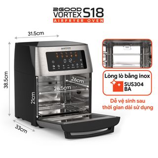 Nồi Chiên Không Dầu 2GOOD Vortex S-18 Air Fryer Oven (15 Lít) - Hàng Chính Hãng