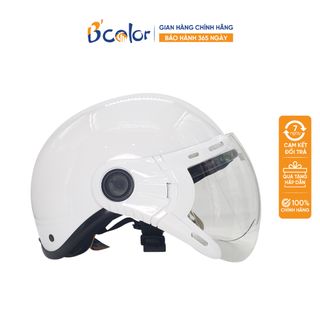 MŨ BẢO HIỂM 1/2 MẦU TRẮNG KÈM KÍNH CAO CẤP B'COLOR giá sỉ - giá bán buôn.