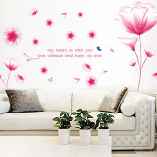 Decal dán tường dán tường hoa màu hồng lãng mạn AY9184 giá sỉ
