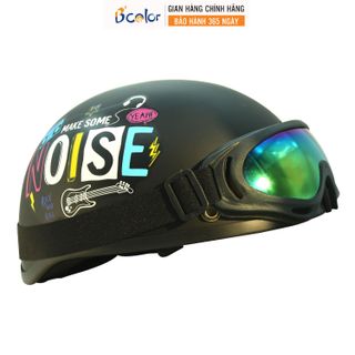 MŨ BẢO HIỂM 1/2 NOISE MẦU ĐEN, KÍNH UV B'COLOR giá sỉ - giá bán buôn