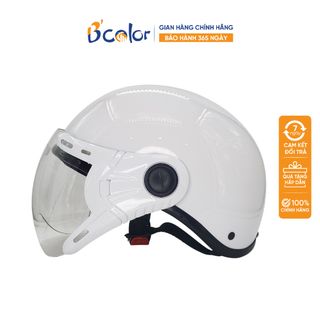 MŨ BẢO HIỂM 1/2 MẦU TRẮNG KÈM KÍNH CAO CẤP B'COLOR giá sỉ - giá bán buôn.