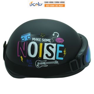 MŨ BẢO HIỂM 1/2 NOISE MẦU ĐEN, KÍNH UV B'COLOR giá sỉ - giá bán buôn