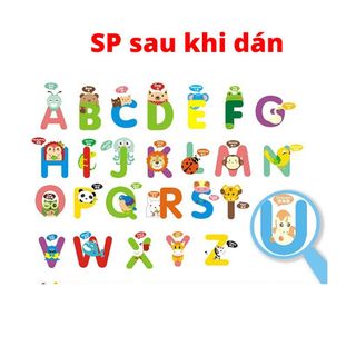 Decal dán tường cho bé trai - gái học bảng chữ cái, tranh dán tường cho bé, đề can dán tường cho bé DLX912C