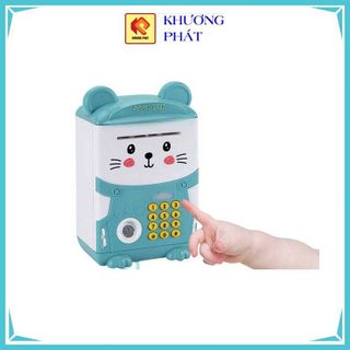 Két sắt mini thông minh cho bé HHT0006 hình chú mèo tiết kiệm thay cho heo đất có vân tay cảm ứng, mật khẩu và có nhạc.