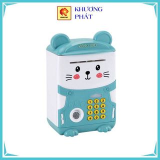 Két sắt mini thông minh cho bé HHT0006 hình chú mèo tiết kiệm thay cho heo đất có vân tay cảm ứng, mật khẩu và có nhạc.