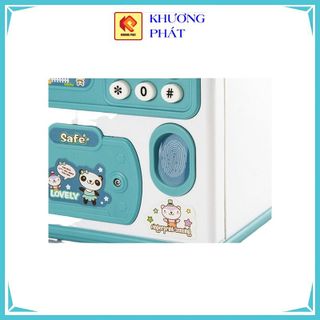 Két sắt mini thông minh cho bé HHT0005 tiết kiệm thay cho heo đất có vân tay cảm ứng, mật khẩu và có nhạc.