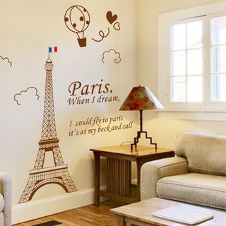 Decal trang trí dán tường nghệ thuật tháp Eiffel AY9132B giá sỉ