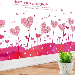 Đề can dán chân tường khu vườn trái tim XL7187 trang trí phòng khách, phòng ngủ, nhà hàng giá sỉ